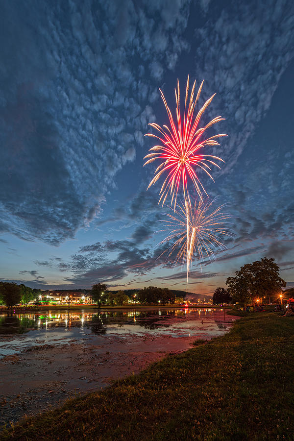 Fourth Of July Photograph - Millpond Park Fireworks by Angelo Marcialis