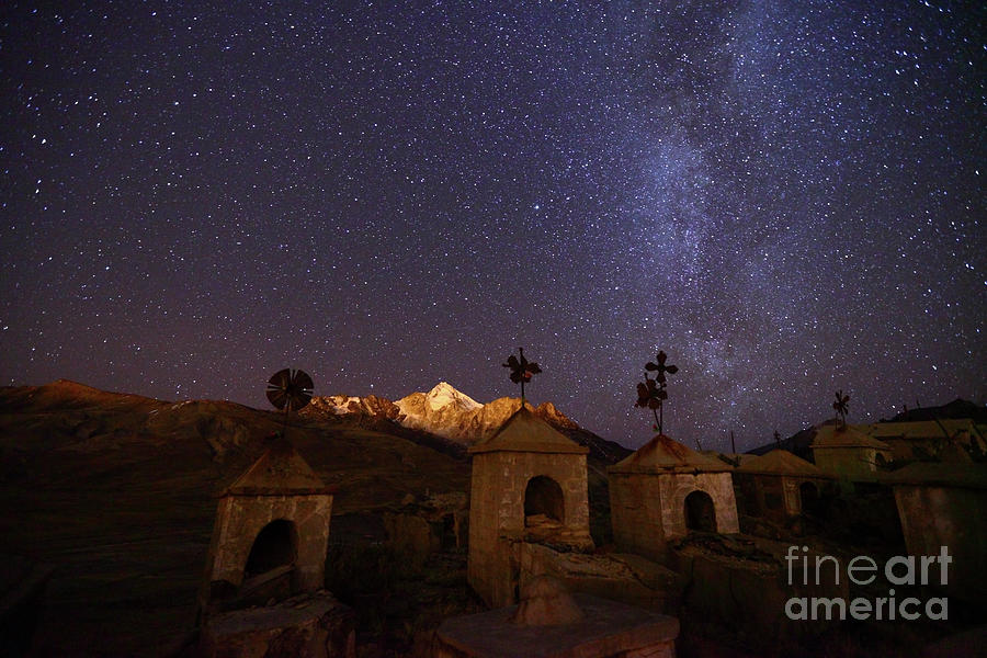 Milluni Cemetery and Night Skies Bolivia Photograph by James Brunker