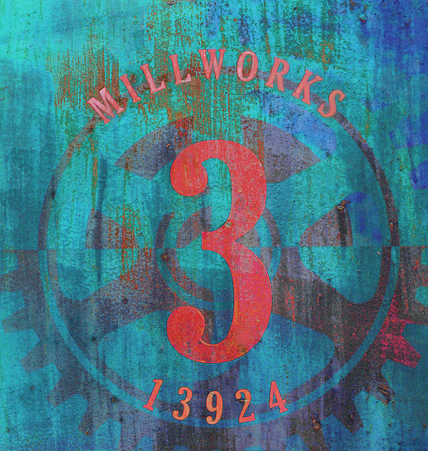 Millworks Industrial Sign Red Magenta Photograph by Suzanne Powers