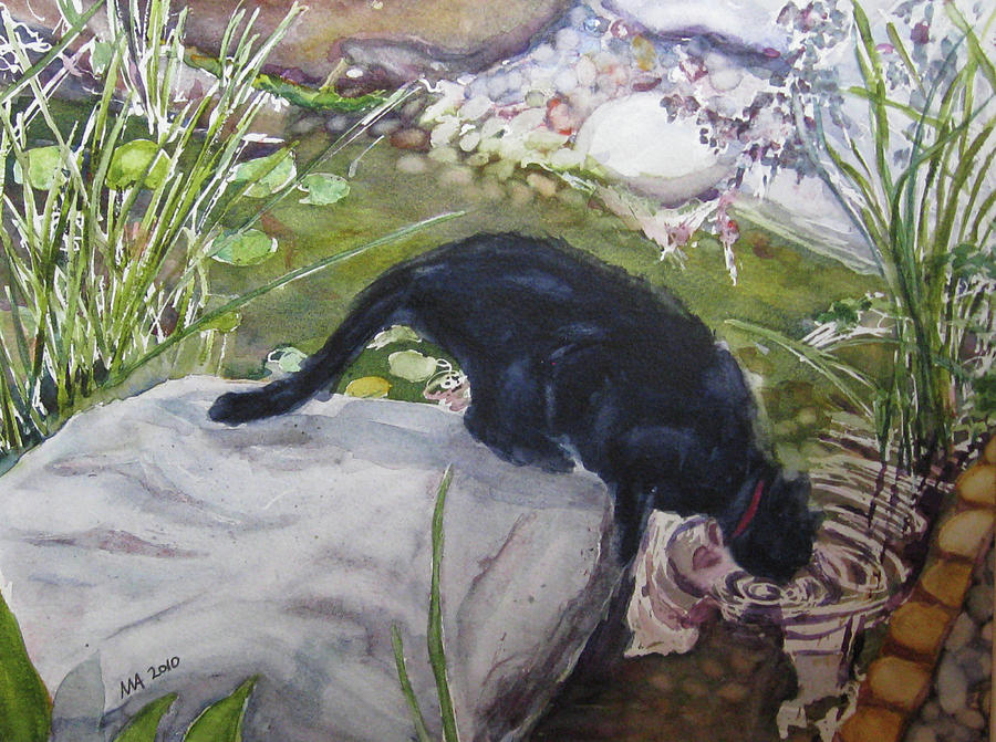 Milo at the Pond Painting by Madeleine Arnett