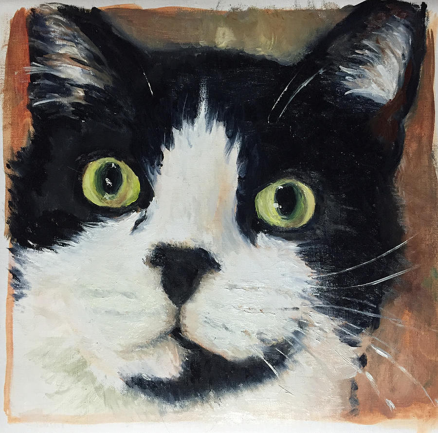 Milo Cat Painting by Aline Lotter - Pixels