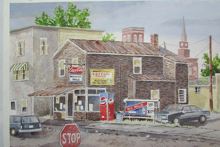 Milton Pa. Store Painting by Tony Caviston
