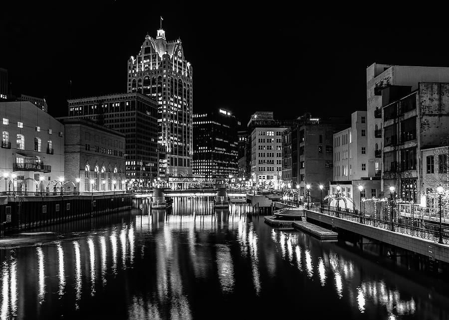 Milwaukee at Night Photograph by John Roach