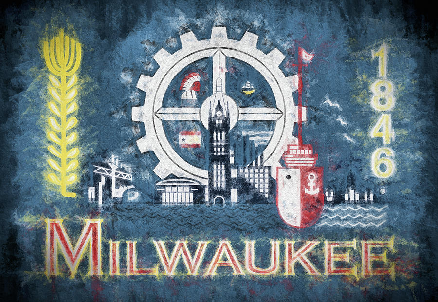 Milwaukee City Flag Digital Art by JC Findley
