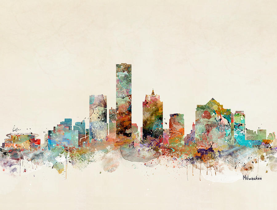 Milwaukee Painting - Milwaukee City Skyline by Bri Buckley