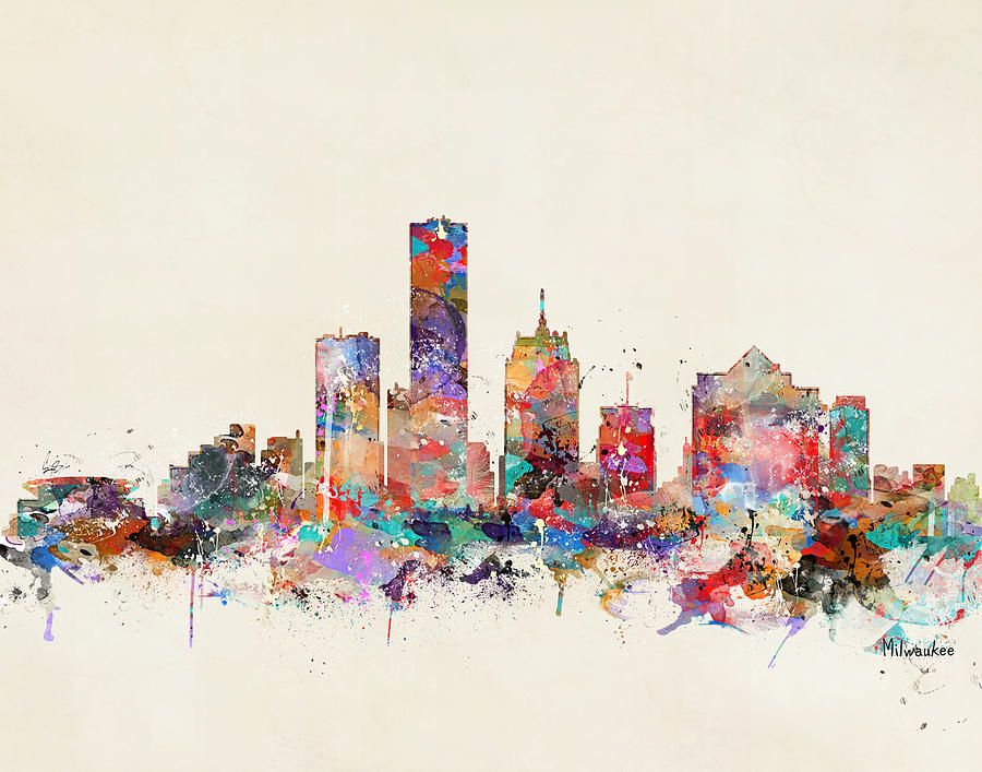 Milwaukee Painting - Milwaukee City Skyline by Bri Buckley