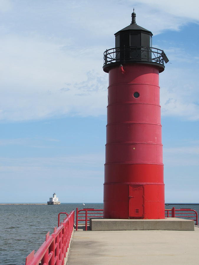 Milwaukee Harbor lighthouse Photograph by Anita Burgermeister