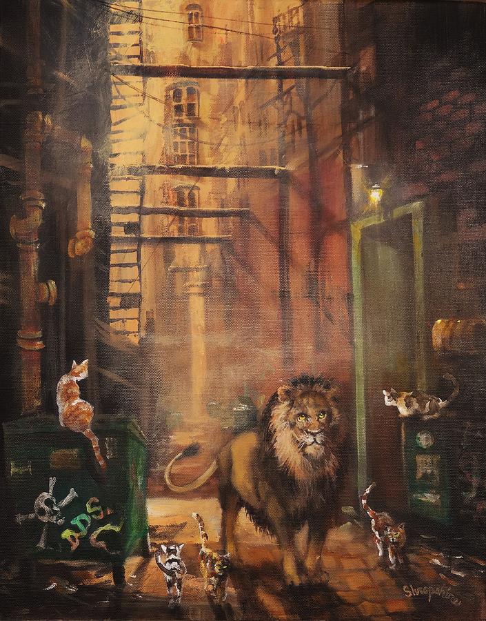 Milwaukee Lion Painting by Tom Shropshire