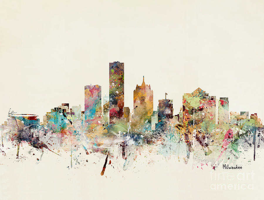Milwaukee Painting - Milwaukee Skyline by Bri Buckley