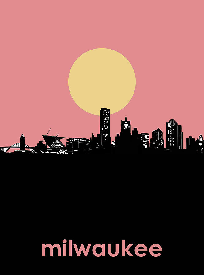 Milwaukee Skyline Minimalism 4 Digital Art