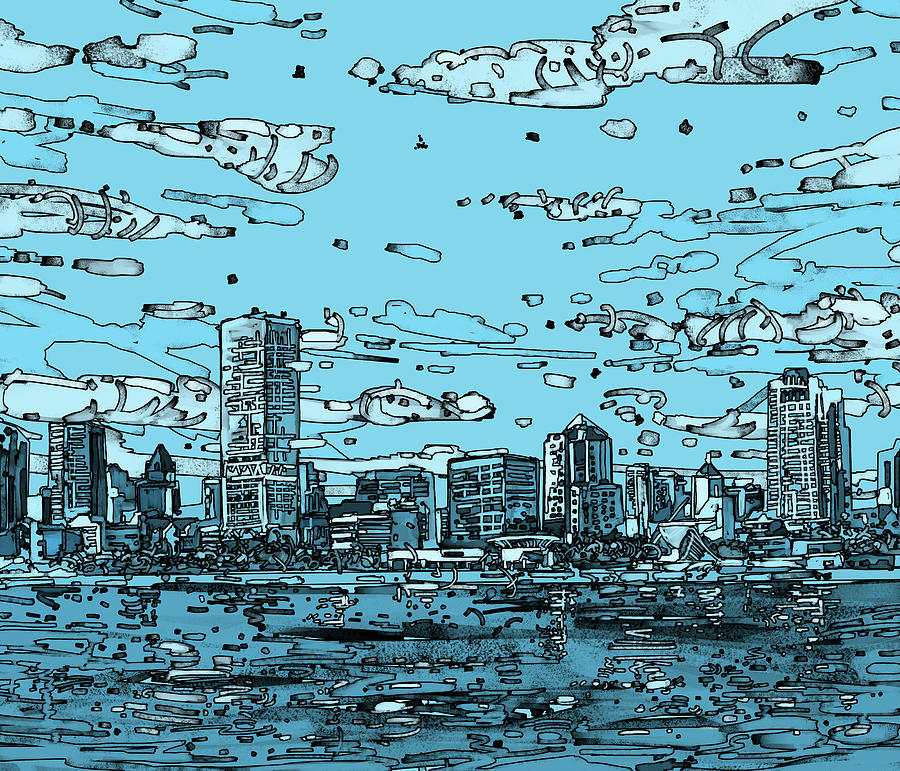 Milwaukee Skyline Panorama 2 Digital Art by Bekim M
