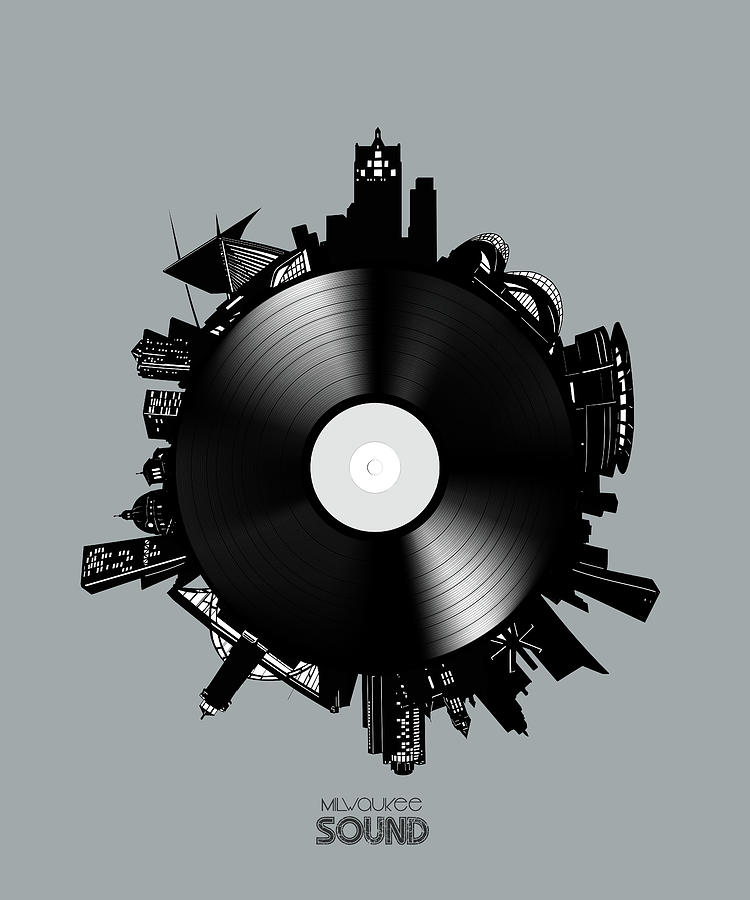 Milwaukee Skyline Vinyl 9 Digital Art