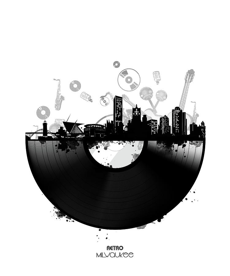Milwaukee Skyline Vinyl Digital Art by Bekim M