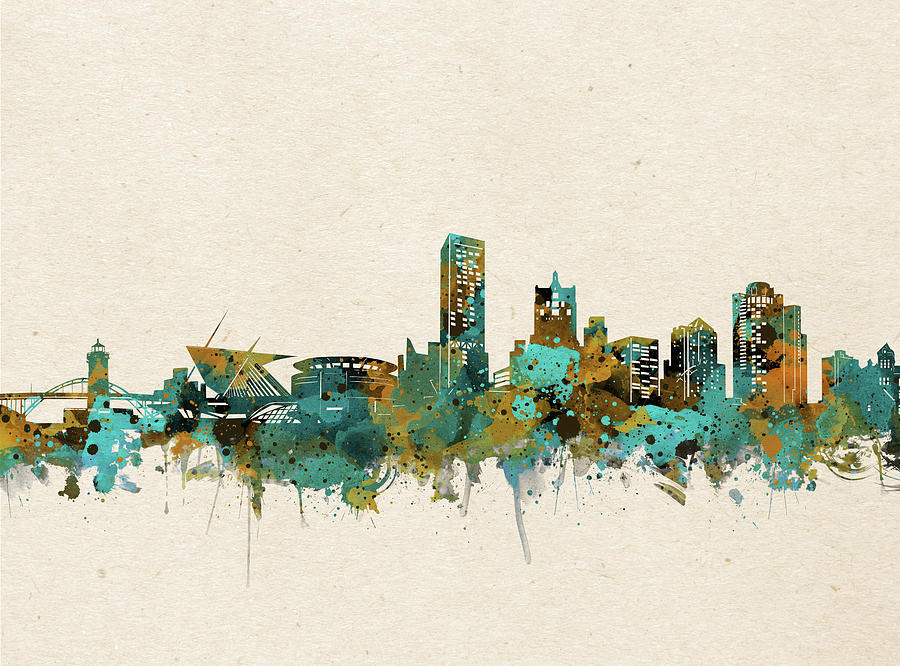 Milwaukee Skyline Watercolor 5 Digital Art