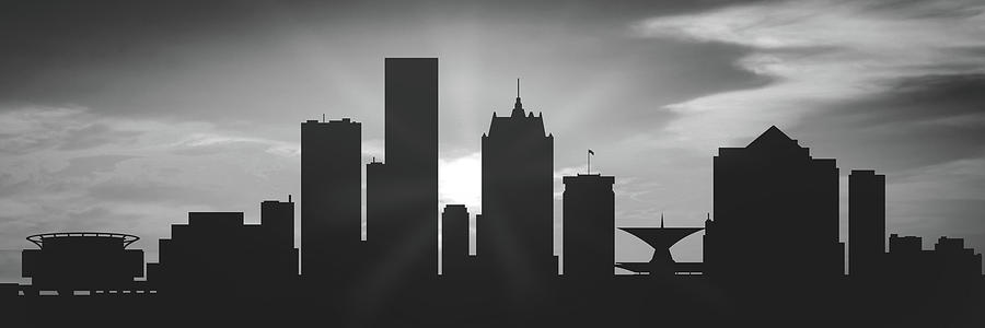 Milwaukee Digital Art - Milwaukee Sunset USWIML-PA02 by Aged Pixel
