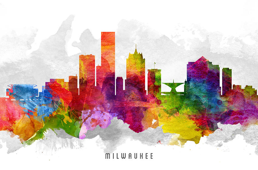 Milwaukee Wisconsin Cityscape Art Print Poster Milwaukee Skyline 10413-3942