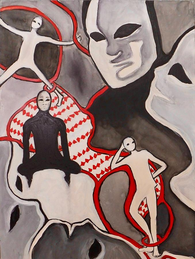 Mime #3 Painting by Myra Evans