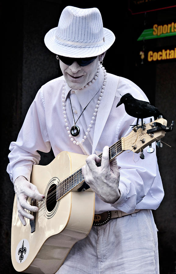 Crow Photograph - Mime and Guitar by Kathleen K Parker