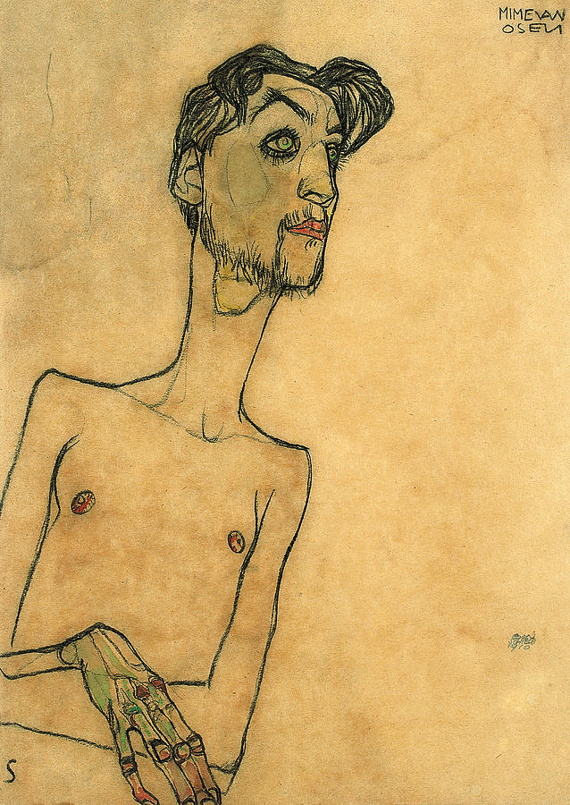 Mime van Osen Drawing by Egon Schiele