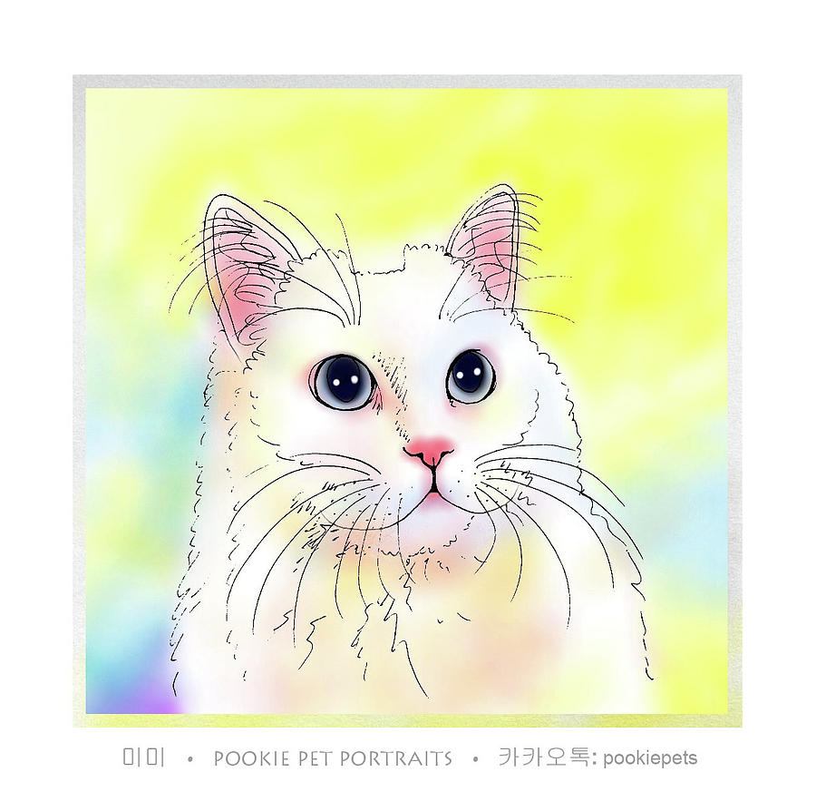Cat Drawing - Mimi by Pookie Pet Portraits