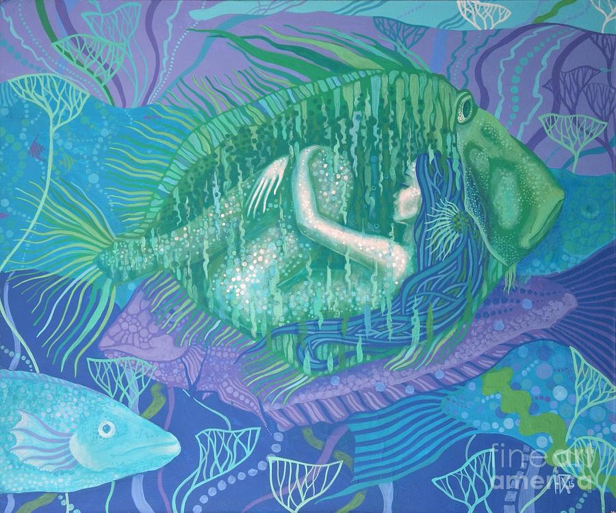 Mermaid Painting - Mimicry by Julia Khoroshikh