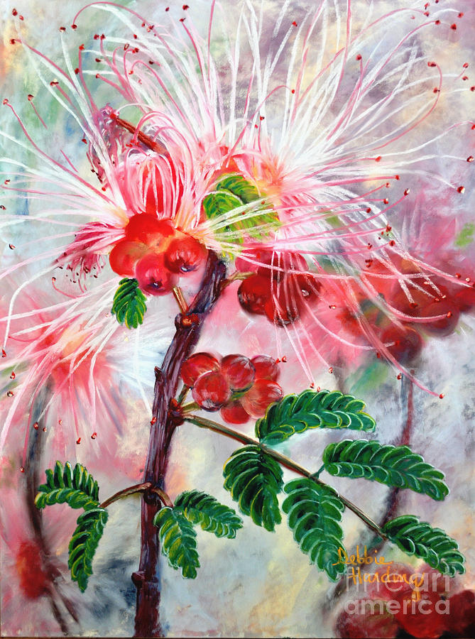 Nature Painting - Mimosa Bling by Debbie Harding