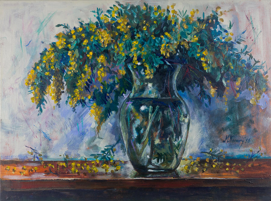 Flower Painting - Mimosa by Maxim Komissarchik