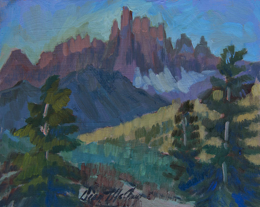 Minarets Vista at Mammoth Mountain Painting by Diane McClary