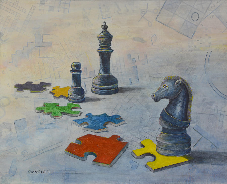 Mind Games Painting by Sandy Clift