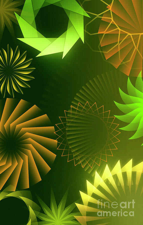 Mind Digital Art - MInd Trips - Green As Canopy by Peter Awax