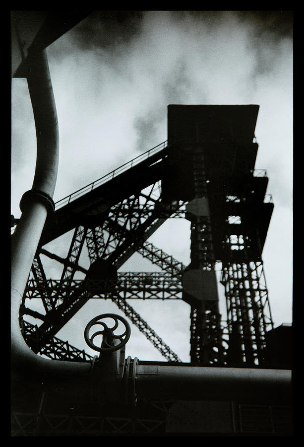 mine shaft silhouette BW Photograph by Dirk Ercken