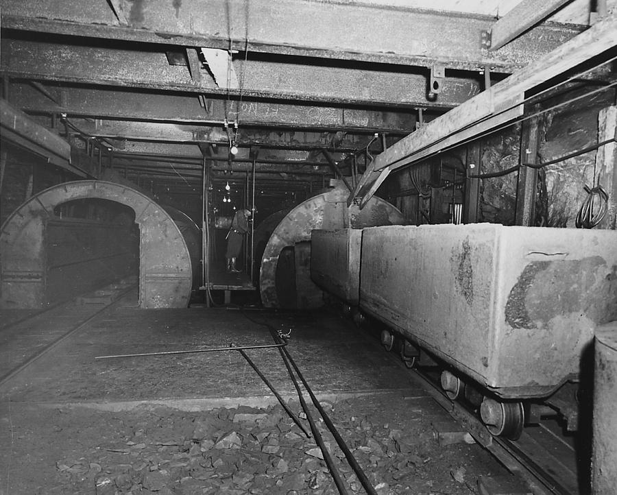Carts Await Loading in Active Mine Photograph by Chicago and North Western Historical Society