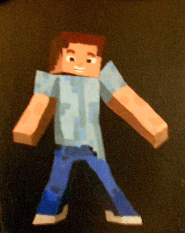Minecraft Steve Painting by Sheri Keith