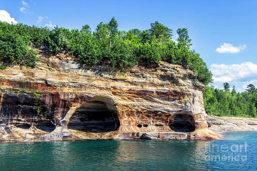 Mineral Caves of Colors Pictured Rock National Shoreline Photograph by Karen Jorstad