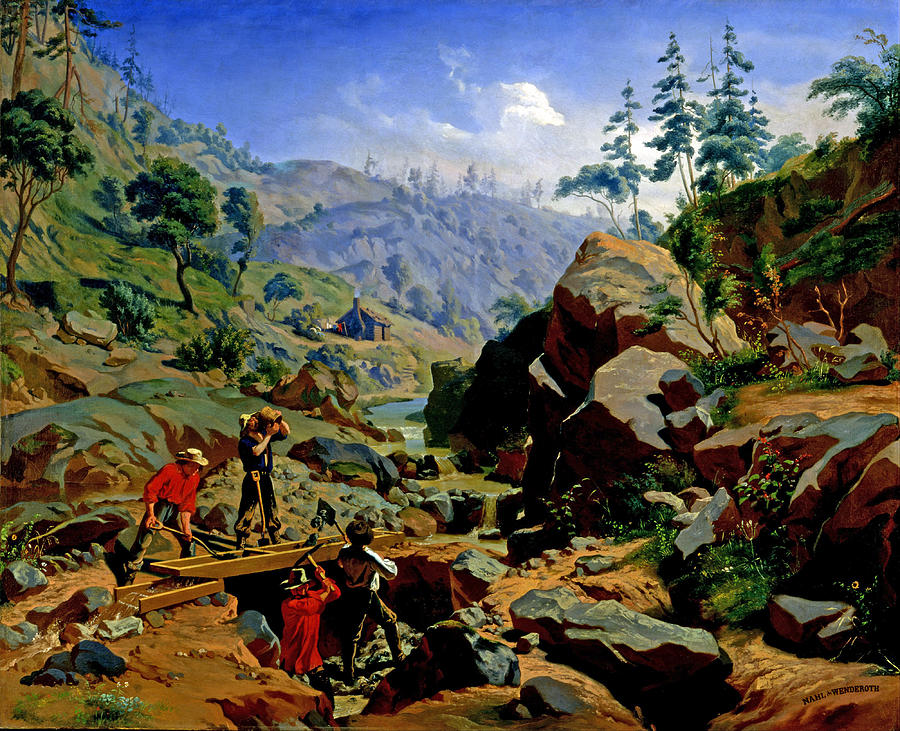 Miners in the Sierras Painting by Charles Christian Nahl