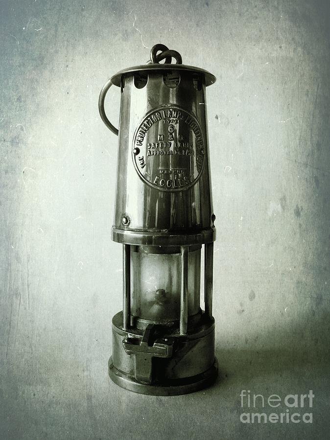 Vintage Photograph - Miners Lamp by John Edwards