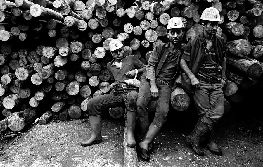 Black And White Photograph - Miners by Nurten Ozturk