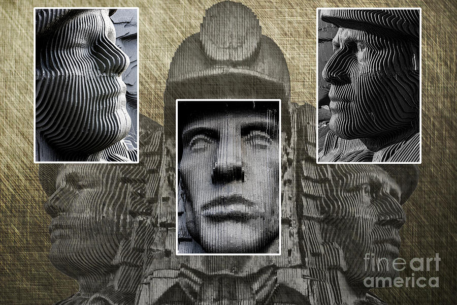 Miners Triptych Photograph by Steve Purnell