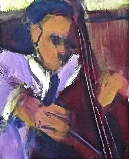 Jazz Painting - Mingus by Les Leffingwell