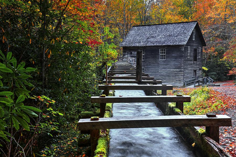 Mingus Mill During Fall In The Great Smoky Mountain National Park Photograph by Carol Montoya