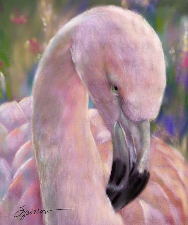 Flamingo Pastel - Minho the Flamingo by Mary Sparrow
