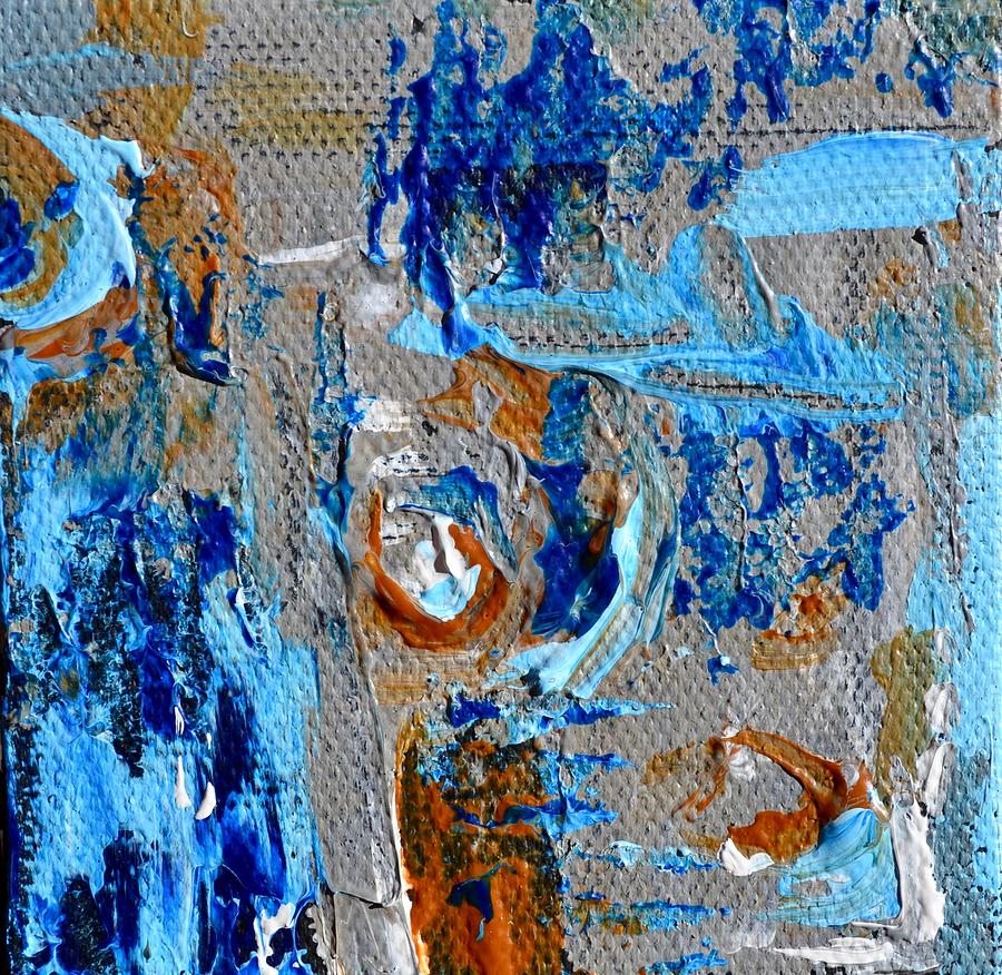 Mini Abstract in Blue Painting by Beverley Harper Tinsley