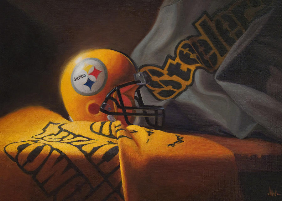 Pittsburgh Steelers Painting - Mini Helmet Commemorative Edition by Joe Winkler
