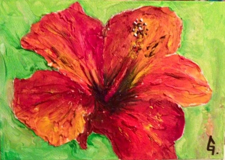 Mini hibiscus series Painting by Maria Iurescia