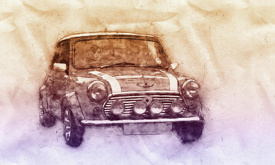 Mini Marque 2 - Bmw - 1959s - Automotive Art - Car Posters Mixed Media