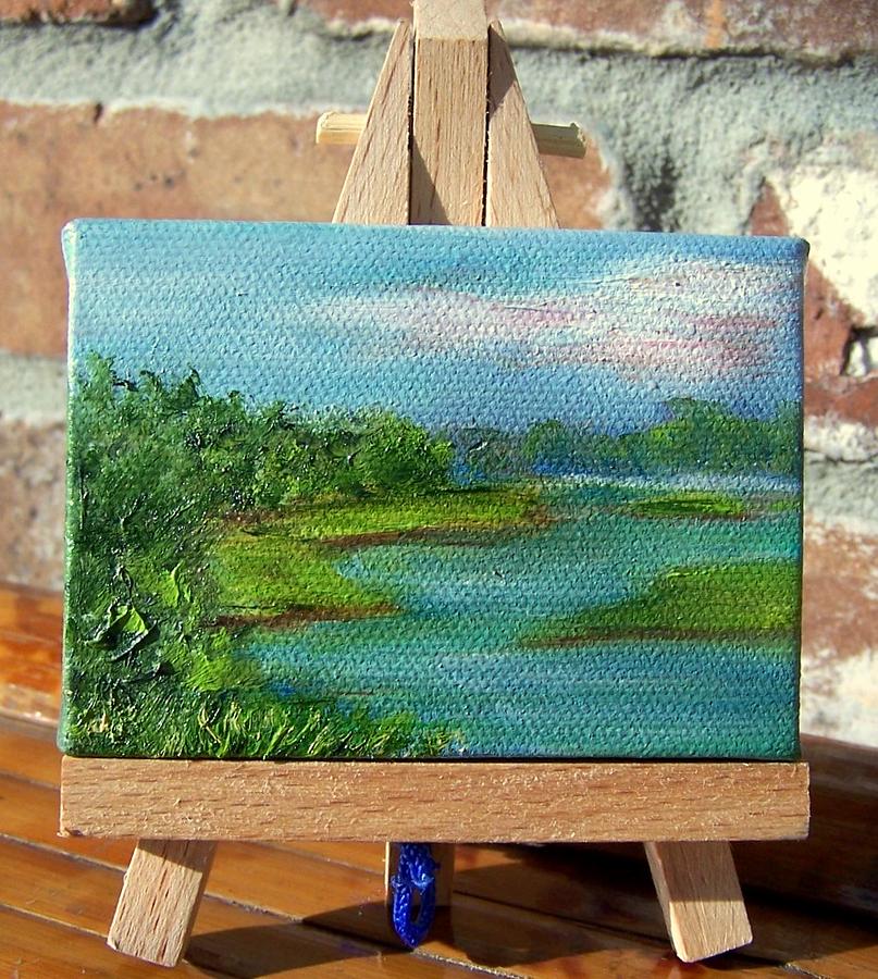 Mini Marsh Miniature with Easel Painting by Susan Dehlinger
