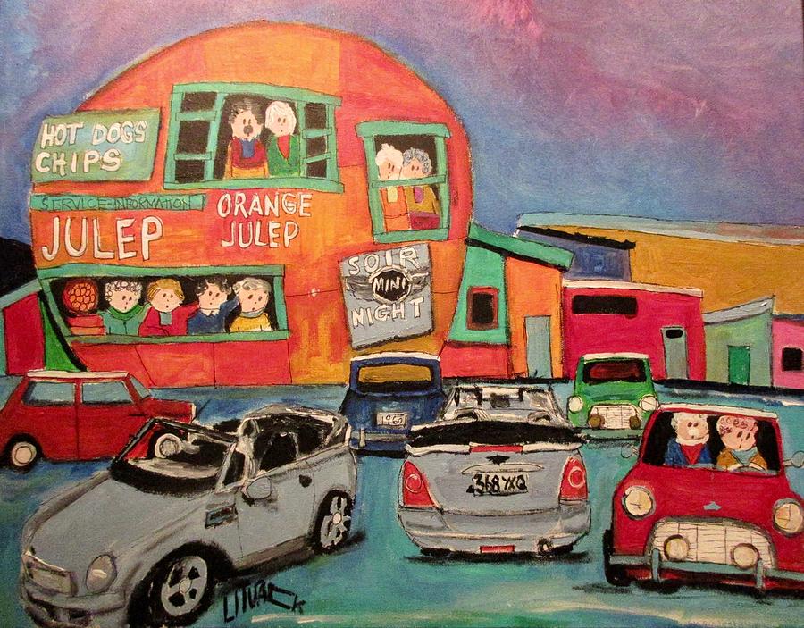 Mini Night at the Orange Julep Painting by Michael Litvack