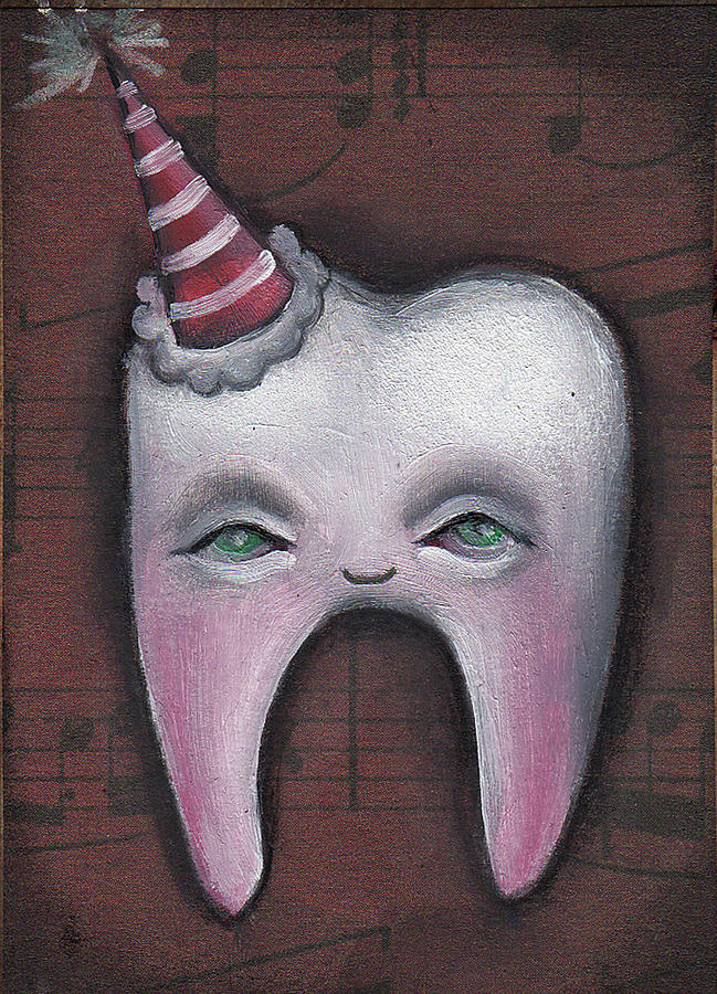 Mini Tooth  Painting by Abril Andrade