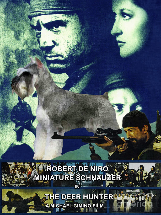 Miniature Schnauzer Art Canvas Print - The Deer Hunter Movie Poster Painting by Sandra Sij