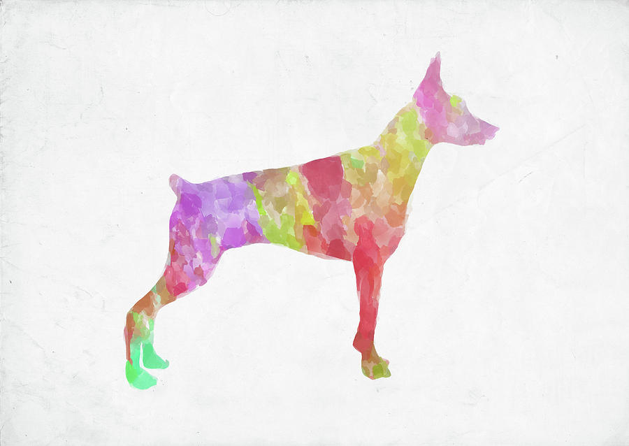 Minimal Abstract Dog Watercolor Digital Art by Ricky Barnard